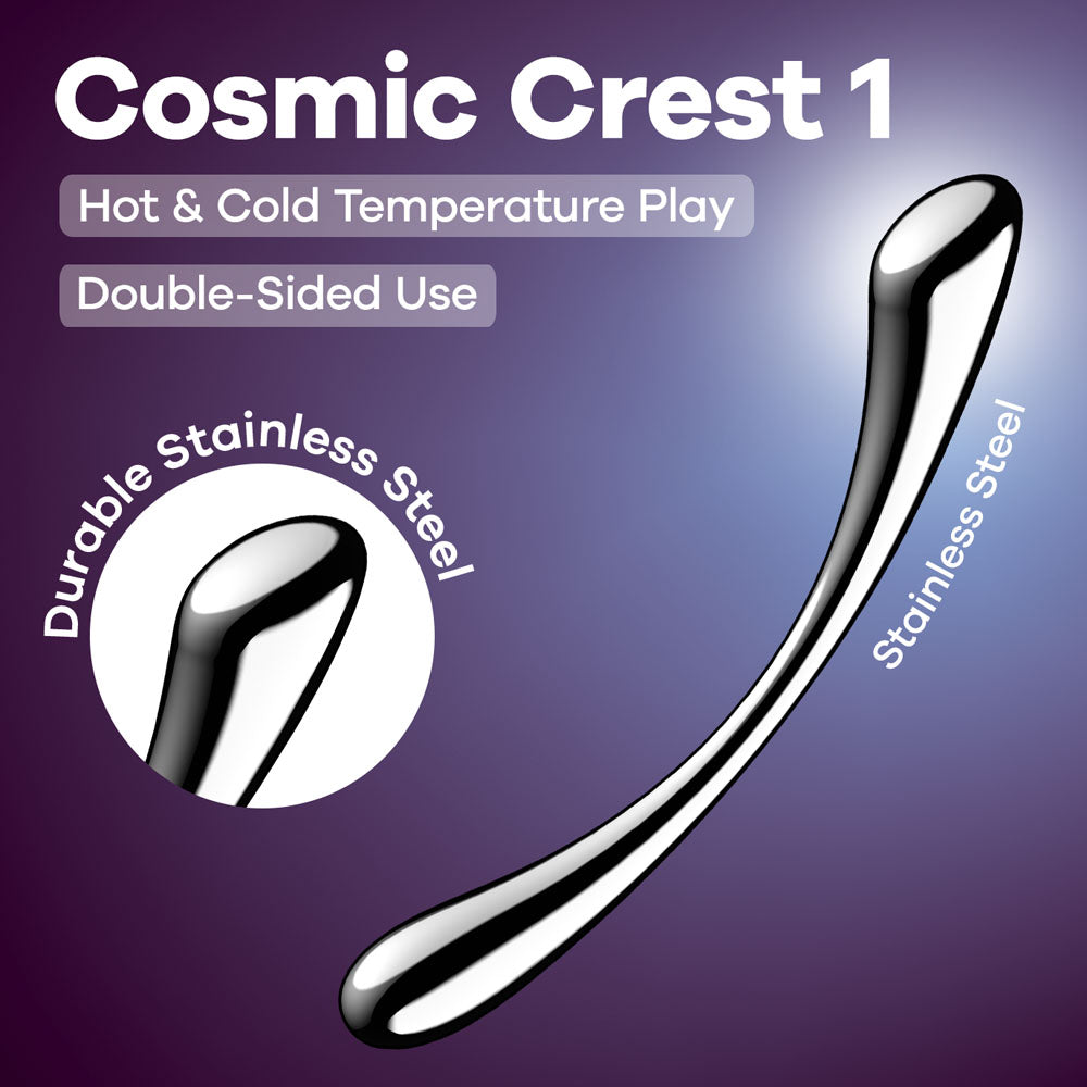 Satisfyer Cosmic Crest 1 - Chrome Steel 24 cm Dildo - Hush Store Sydney 
