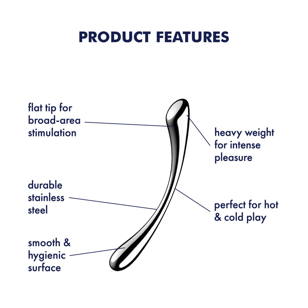 Satisfyer Cosmic Crest 1 - Chrome Steel 24 cm Dildo - Hush Store Sydney 