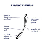 Satisfyer Cosmic Crest 1 - Chrome Steel 24 cm Dildo - Hush Store Sydney 