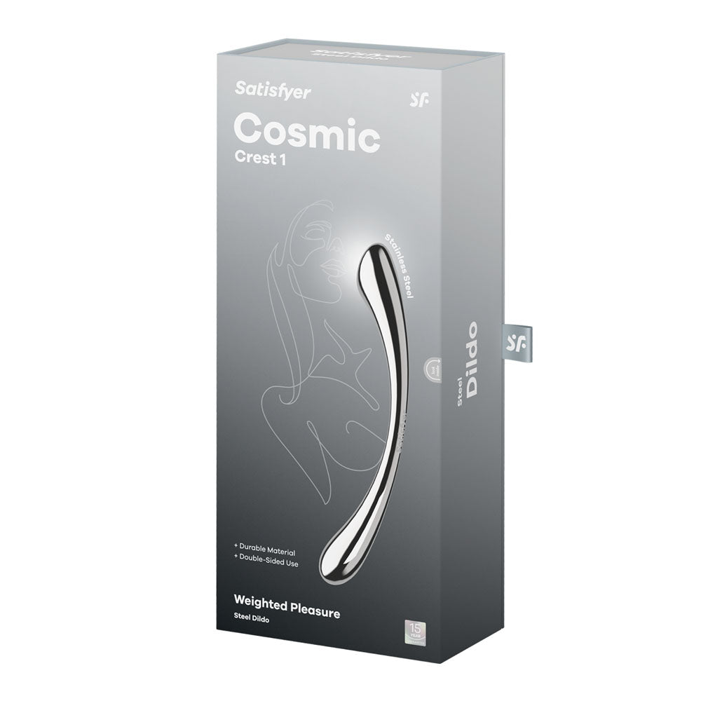 Satisfyer Cosmic Crest 1 - Chrome Steel 24 cm Dildo - Hush Store Sydney 