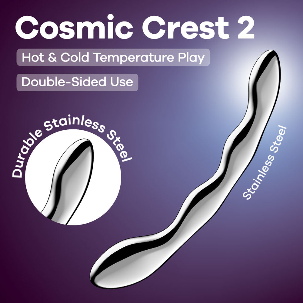 Satisfyer Cosmic Crest 2 - Chrome Steel 20.5 cm Dildo