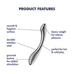 Satisfyer Pure Gravity 1 - Chrome Steel 22 cm Dildo