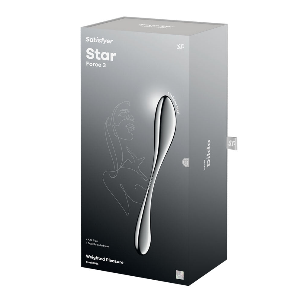 Satisfyer Star Force 3 - Chrome Steel 27 cm Dildo