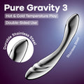 Satisfyer Pure Gravity 3 - Chrome Steel 21 cm Dildo - Hush Store Sydney 