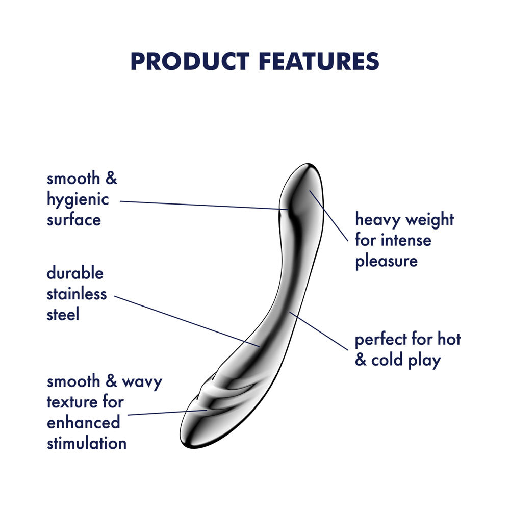 Satisfyer Pure Gravity 3 - Chrome Steel 21 cm Dildo