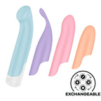 Satisfyer Playful Four - USB Rechargeable Vibrator with 4 Interchangeable