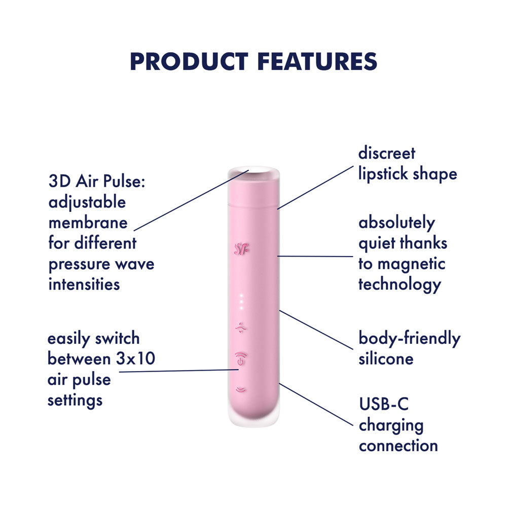 Satisfyer First Kiss - Pink USB Rechargeable Air Pulse Stimulator