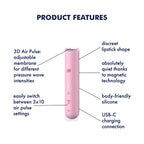 Satisfyer First Kiss - Pink USB Rechargeable Air Pulse Stimulator