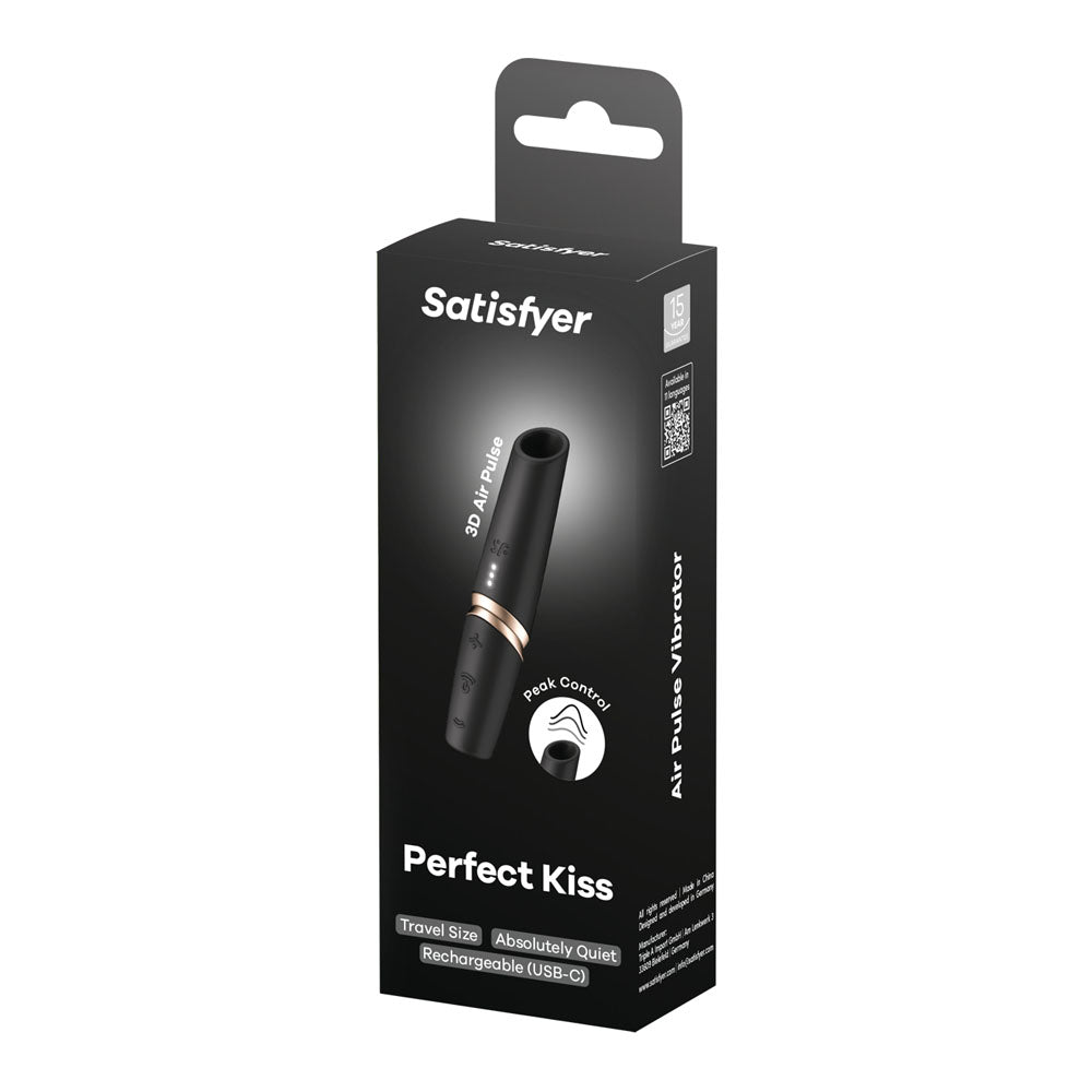 Satisfyer Perfect Kiss - Black USB Rechargeable Air Pulse Stimulator