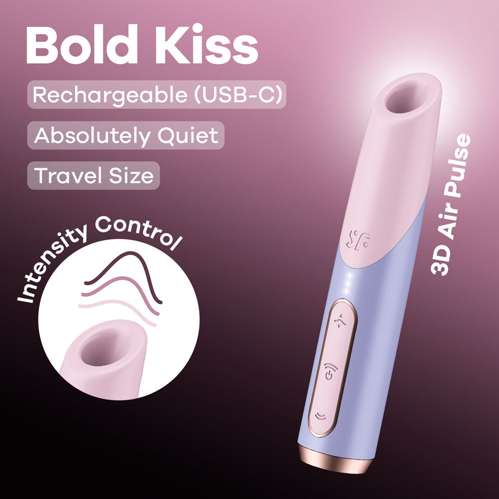 Satisfyer Bold Kiss - Purple USB Rechargeable Air Pulse Stimulator