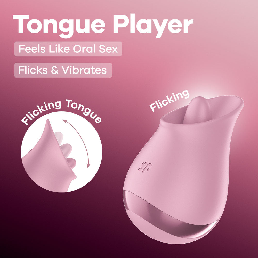 Satisfyer Tongue Player - Pink USB Rechargeable Flicking Stimulator - Hush Store Sydney 