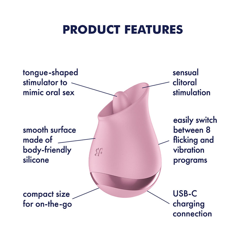 Satisfyer Tongue Player - Pink USB Rechargeable Flicking Stimulator - Hush Store Sydney 