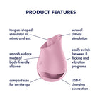 Satisfyer Tongue Player - Pink USB Rechargeable Flicking Stimulator - Hush Store Sydney 