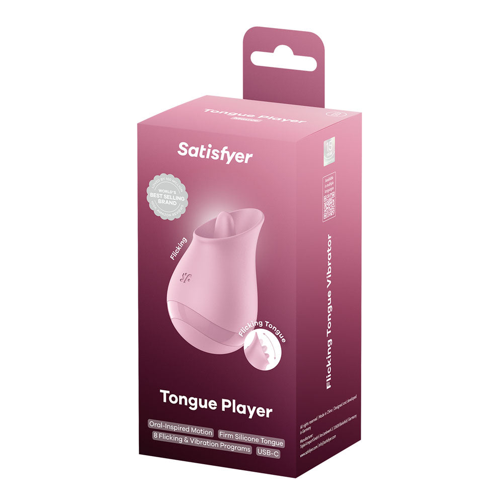 Satisfyer Tongue Player - Pink USB Rechargeable Flicking Stimulator - Hush Store Sydney 