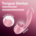Satisfyer Tongue Genius Pink USB Rechargeable Flicking Stimulator - Hush Store Sydney 