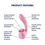 Satisfyer Tongue Genius Pink USB Rechargeable Flicking Stimulator - Hush Store Sydney 