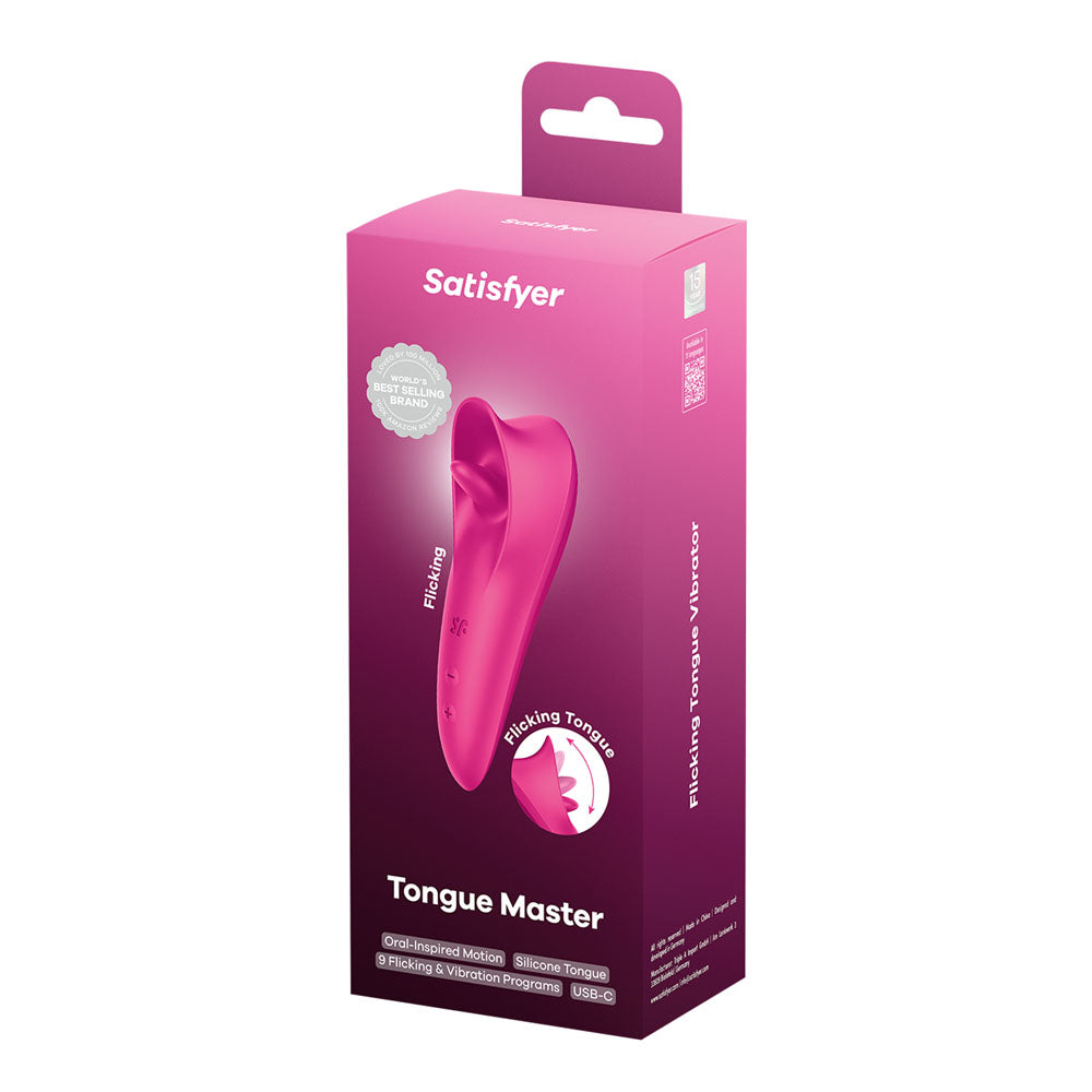 Satisfyer Tongue Master - Pink 14.4 cm USB Rechargeable Flicking Clitoral Stimulator - Hush Store Sydney 