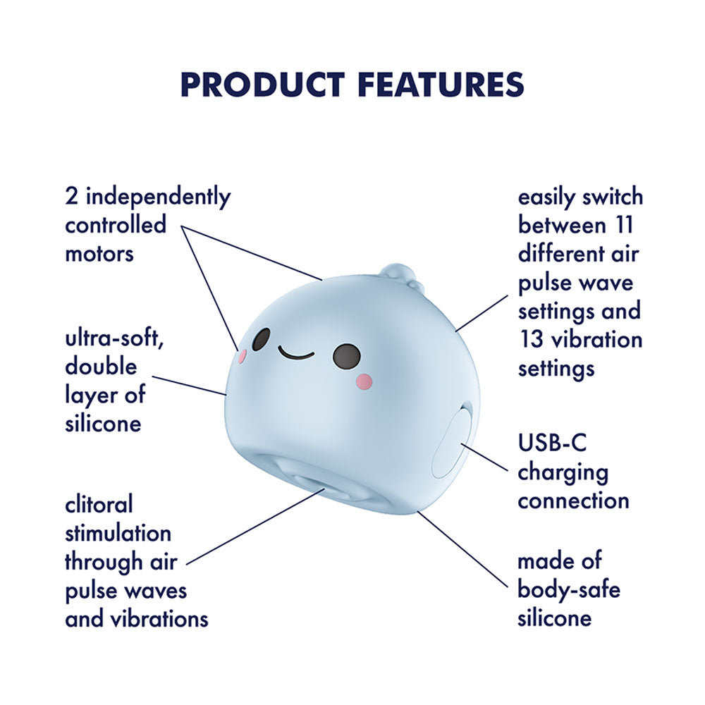 Satisfyer Mochi - Frost Blue - Frost Blue USB Rechargeable Air Pulse Stimulator