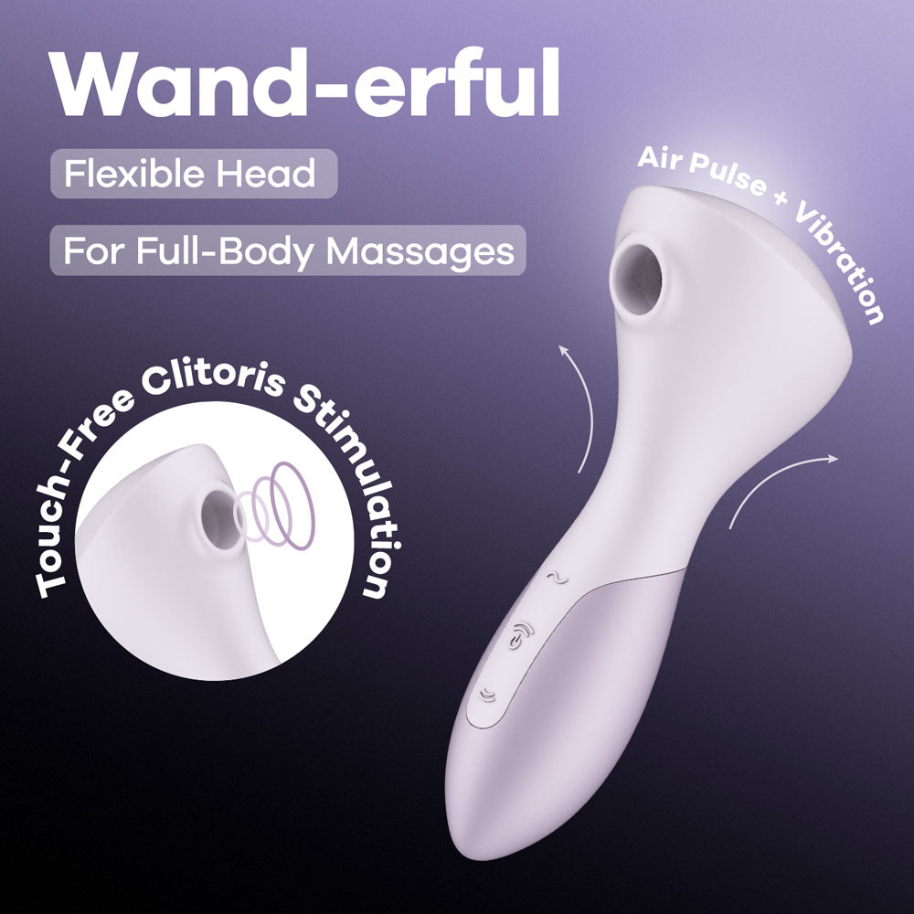 Satisfyer Wand-erful - Violet 15.8 cm USB Rechargeable Air Pulse Massage Wand - Hush Store Sydney 