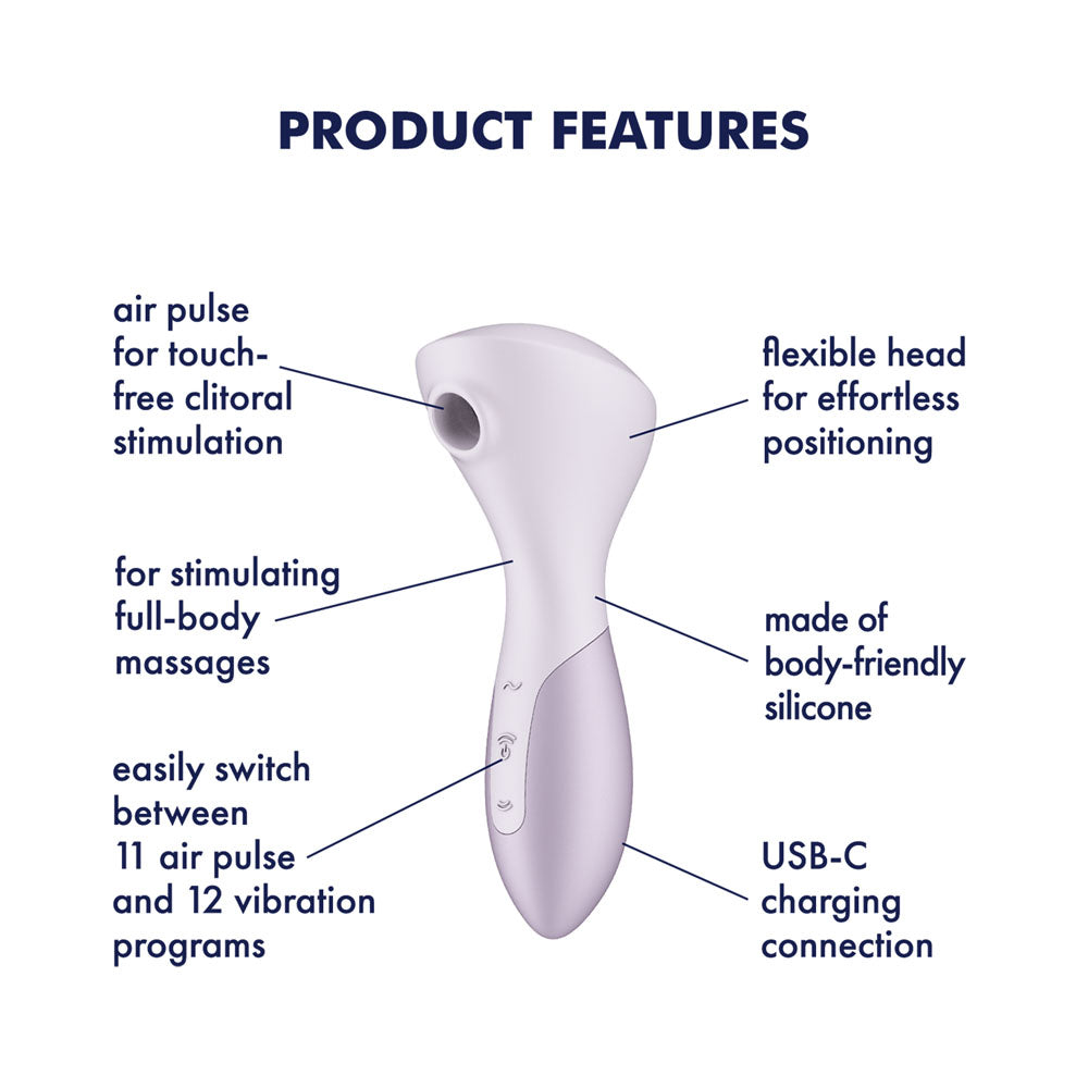 Satisfyer Wand-erful - Violet 15.8 cm USB Rechargeable Air Pulse Massage Wand - Hush Store Sydney 