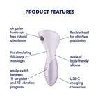 Satisfyer Wand-erful - Violet 15.8 cm USB Rechargeable Air Pulse Massage Wand - Hush Store Sydney 