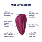 Satisfyer Delighterrr - Berry USB-C Rechargeable Stimulator with Rolling Ball
