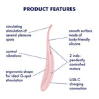 Satisfyer Tip Tease - Rose - Rose USB Rechargeable Vibrator with Twirling Tip - Hush Store Sydney 