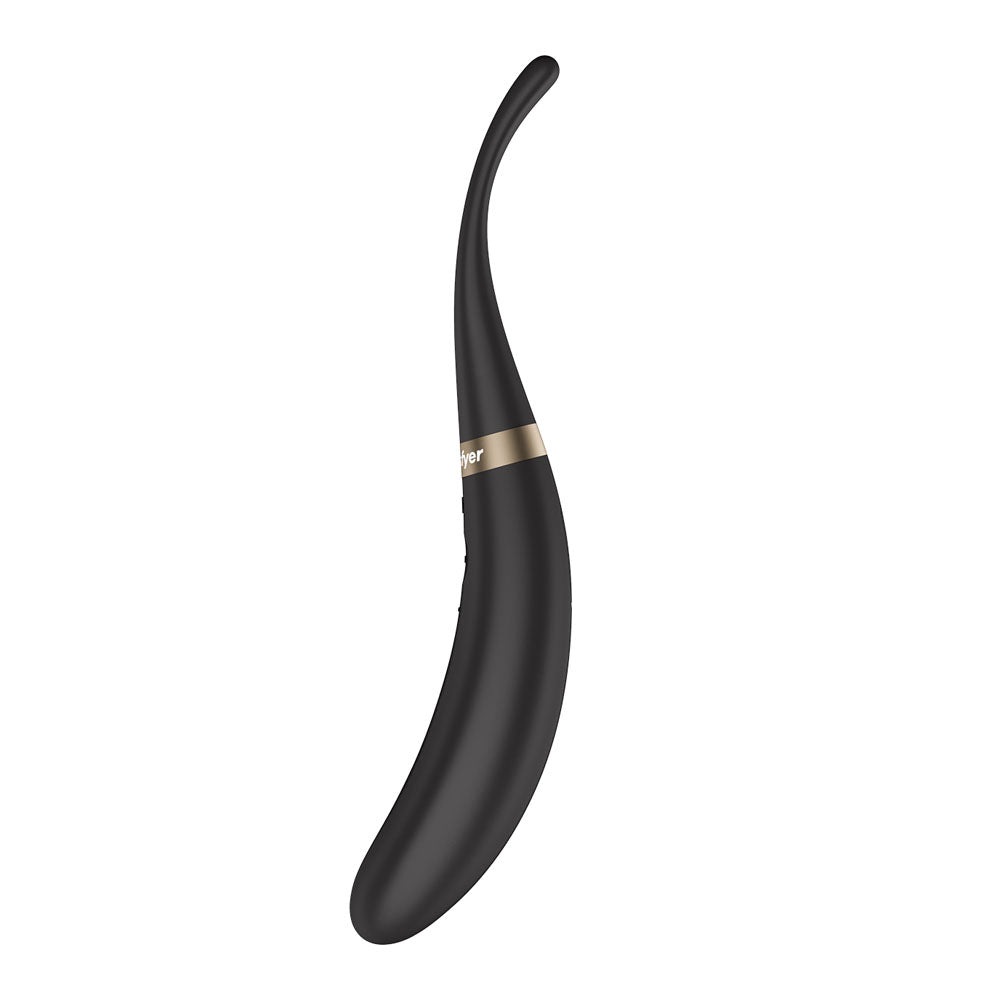 Satisfyer Tip Tease - Black - Black USB Rechargeable Vibrator with Twirling Tip - Hush Store Sydney 