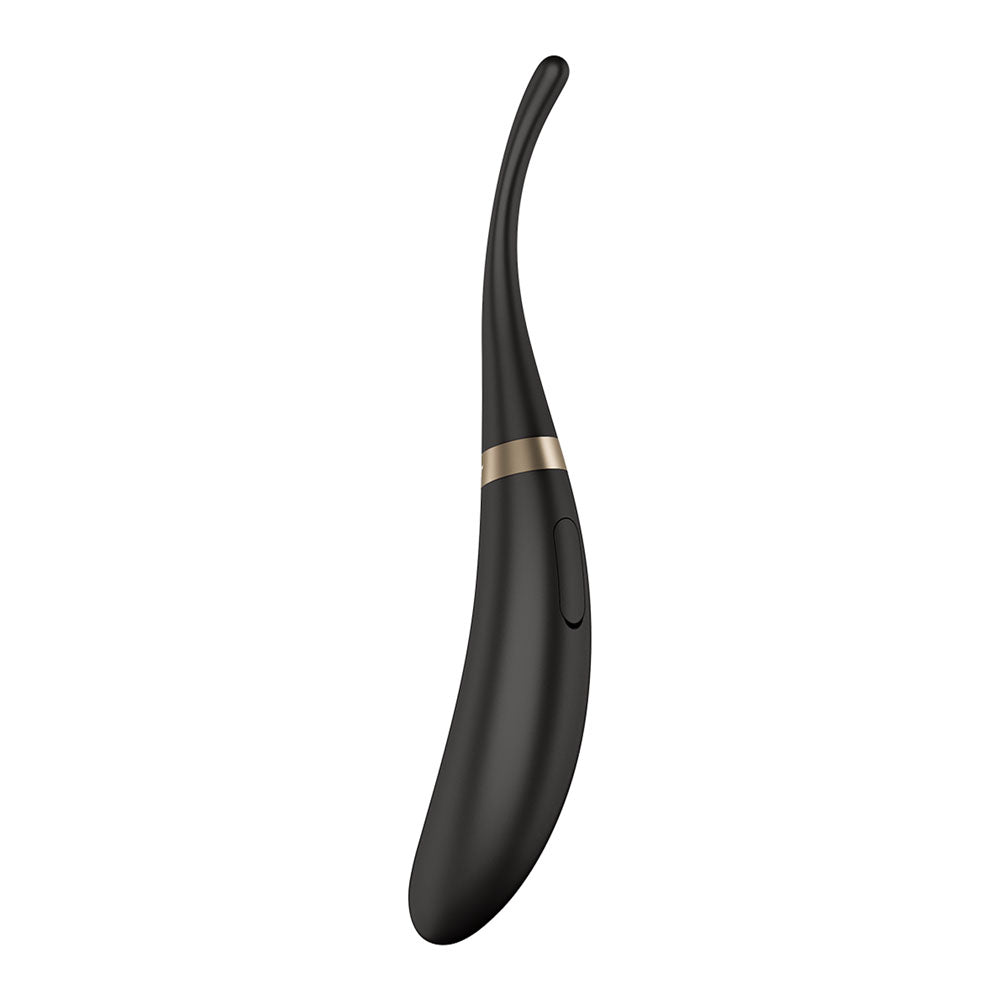 Satisfyer Tip Tease - Black - Black USB Rechargeable Vibrator with Twirling Tip - Hush Store Sydney 