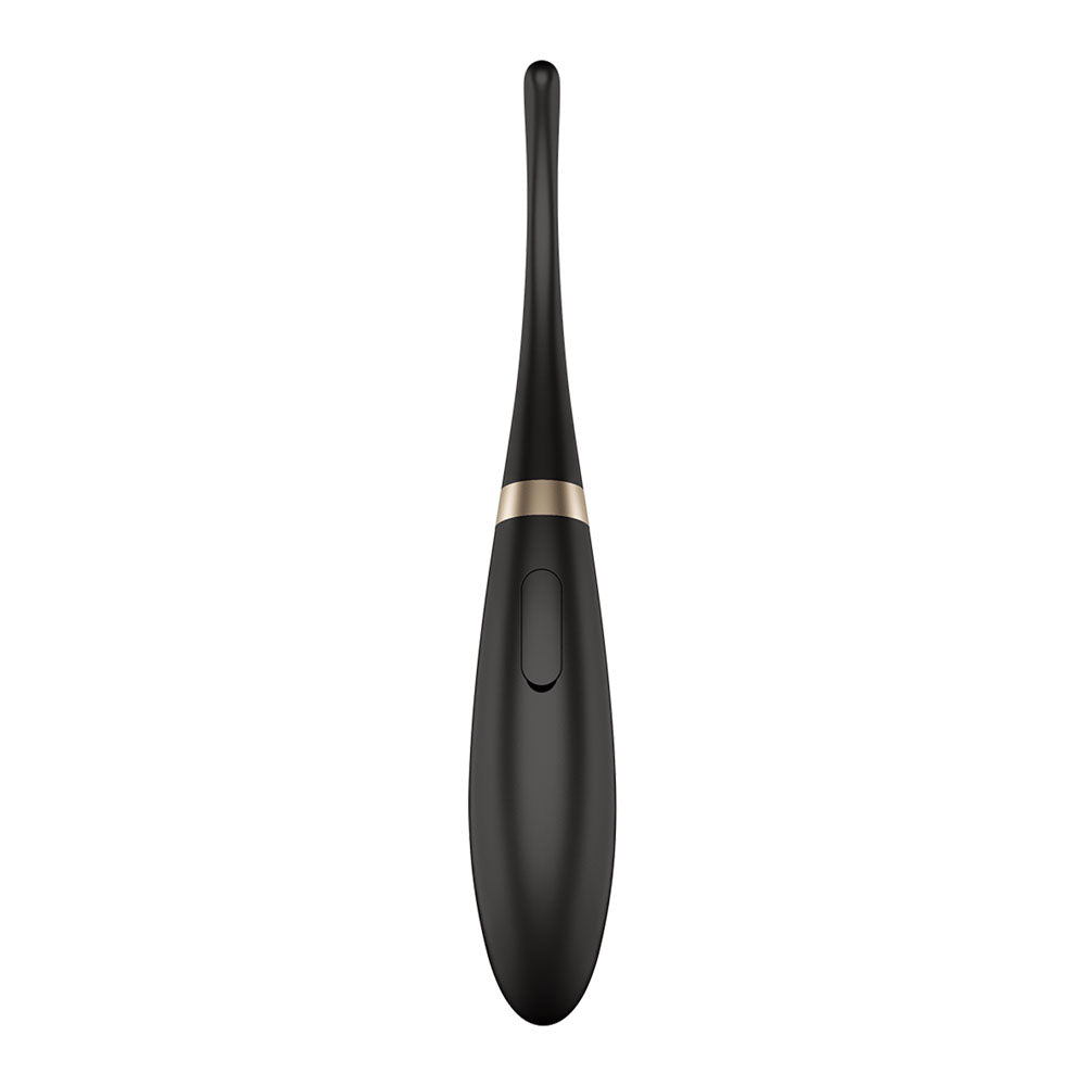 Satisfyer Tip Tease - Black - Black USB Rechargeable Vibrator with Twirling Tip - Hush Store Sydney 