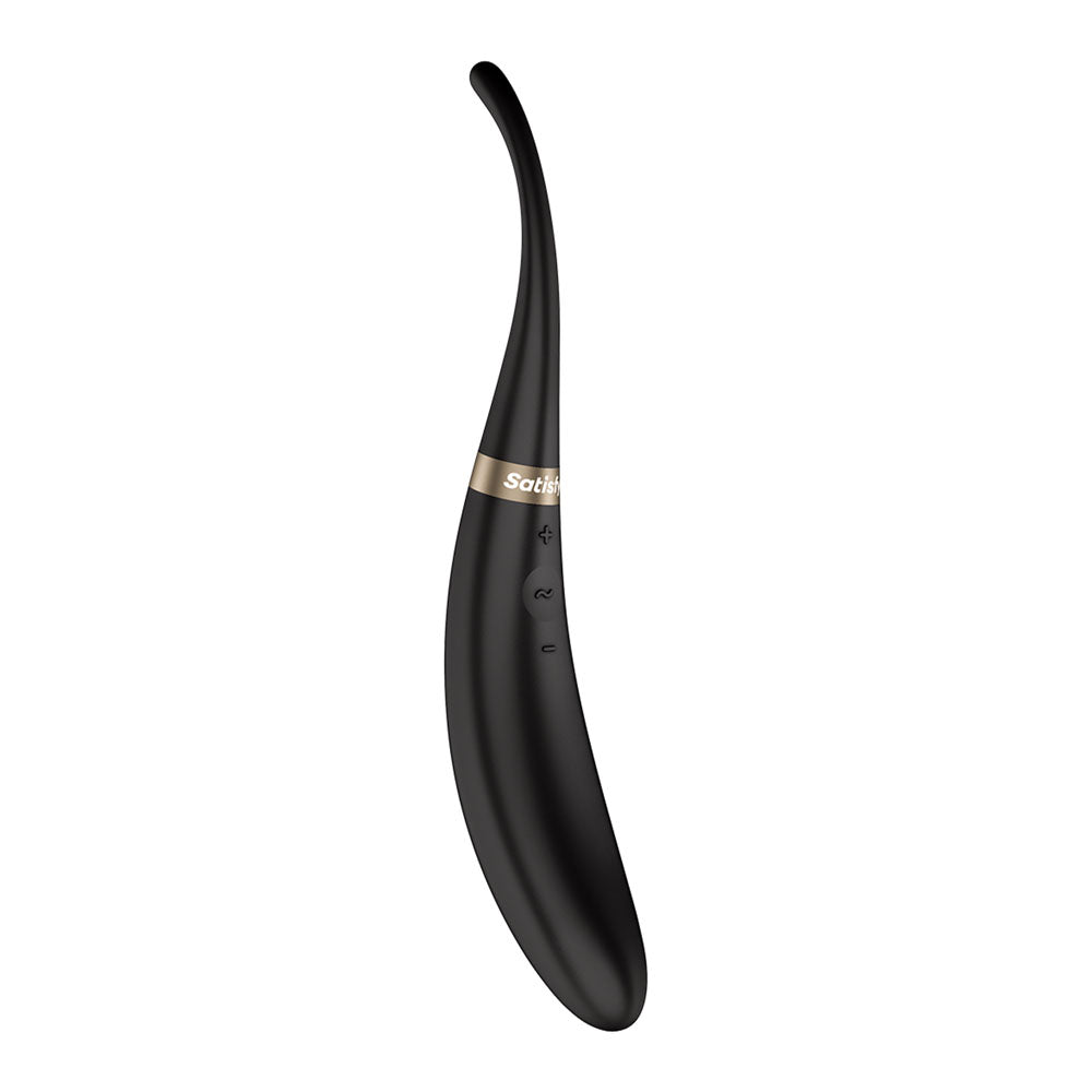 Satisfyer Tip Tease - Black - Black USB Rechargeable Vibrator with Twirling Tip - Hush Store Sydney 