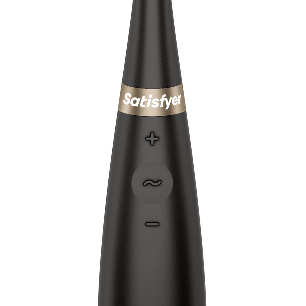 Satisfyer Tip Tease - Black - Black USB Rechargeable Vibrator with Twirling Tip - Hush Store Sydney 