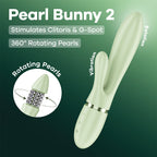 Satisfyer Pearl Bunny 2 - Light Green - Light Green 21.5 cm USB-C Rechargeable Rabbit Vibrator