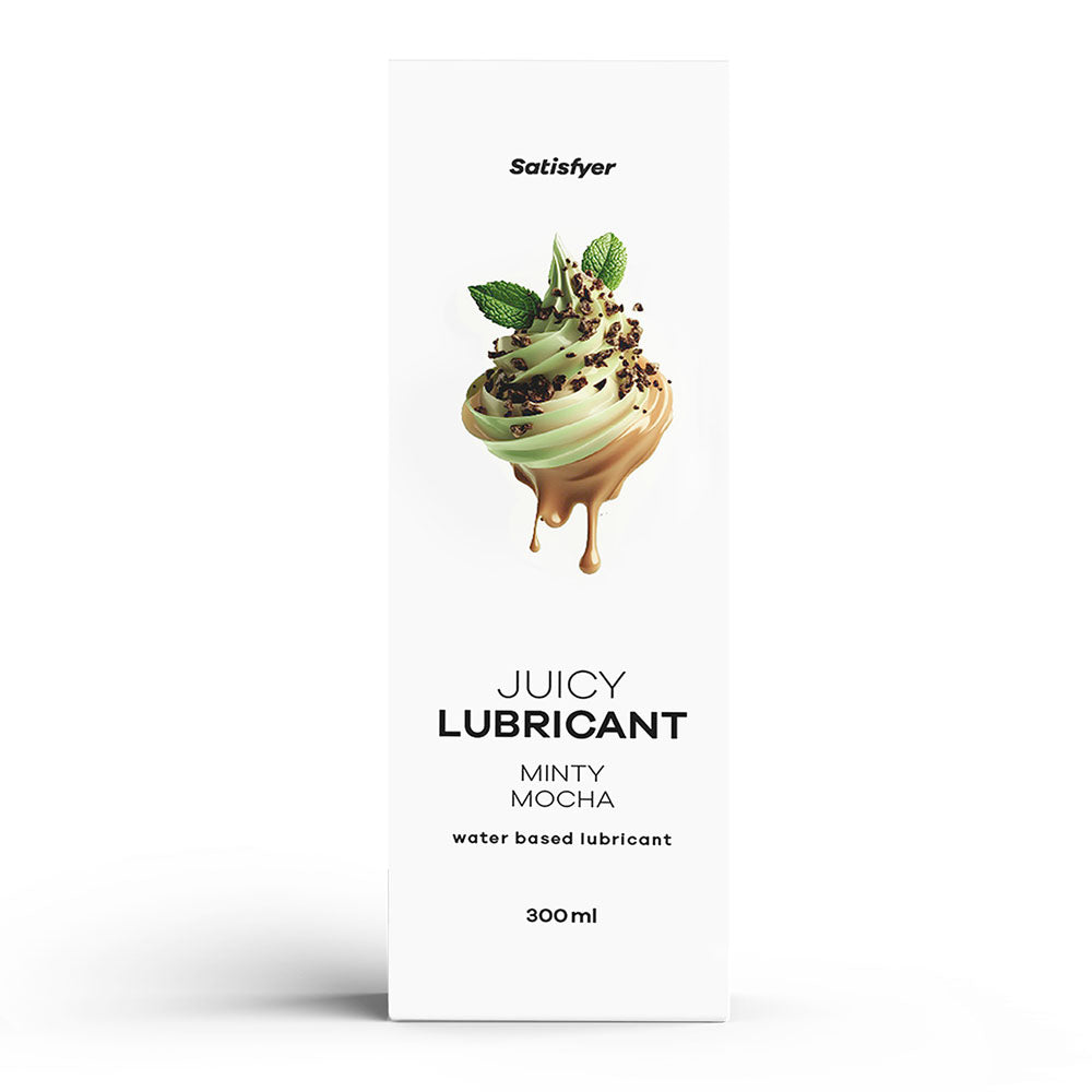 Satisfyer Juicy Lubricant 300 ml Minty Mocha - Mint & Coffee Scented Water Based Lubricant - 300 ml Bottle - Hush Store Sydney 