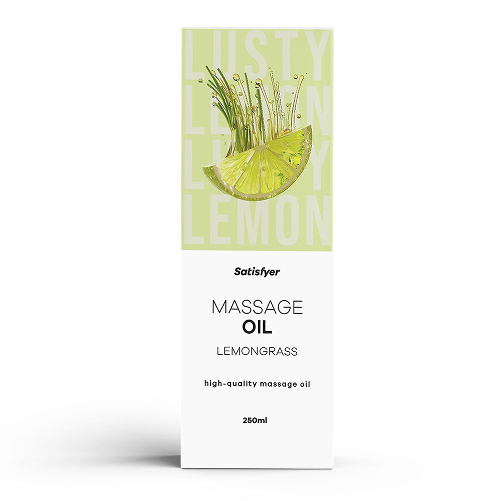 Satisfyer Massage Oil 250 ml Lemongrass - Lemongrass Scented Massage Oil - 250 ml Bottle - Hush Store Sydney 