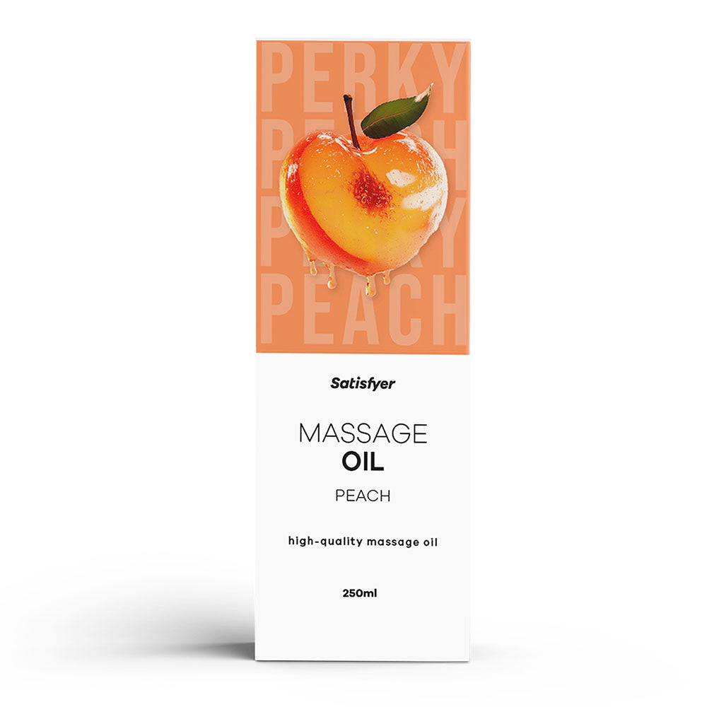 Satisfyer Massage Oil 250 ml Peach - Peach Scented Massage Oil - 250 ml Bottle - Hush Store Sydney 
