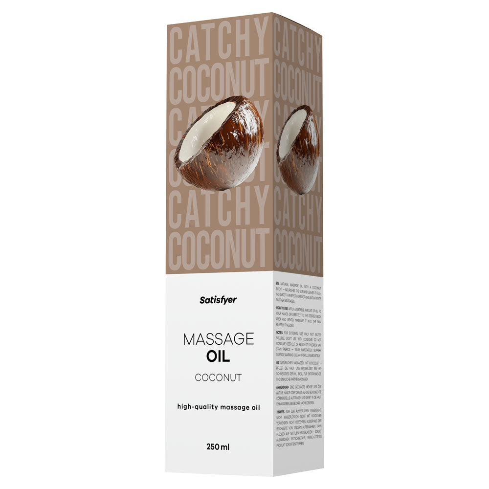 Satisfyer Massage Oil 250 ml Coconut - Coconut Scented Massage Oil - 250 ml Bottle - Hush Store Sydney 