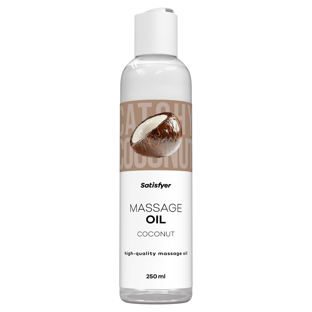 Satisfyer Massage Oil 250 ml Coconut - Coconut Scented Massage Oil - 250 ml Bottle - Hush Store Sydney 