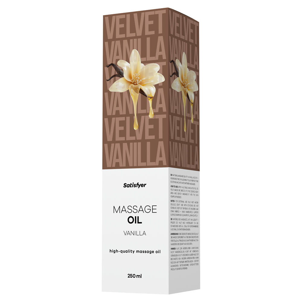 Satisfyer Massage Oil 250 ml Vanilla - Vanilla Scented Massage Oil - 250 ml Bottle - Hush Store Sydney 