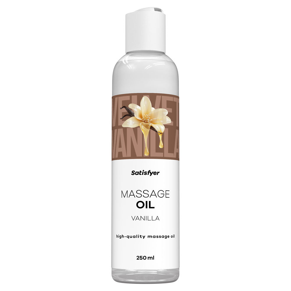 Satisfyer Massage Oil 250 ml Vanilla - Vanilla Scented Massage Oil - 250 ml Bottle - Hush Store Sydney 