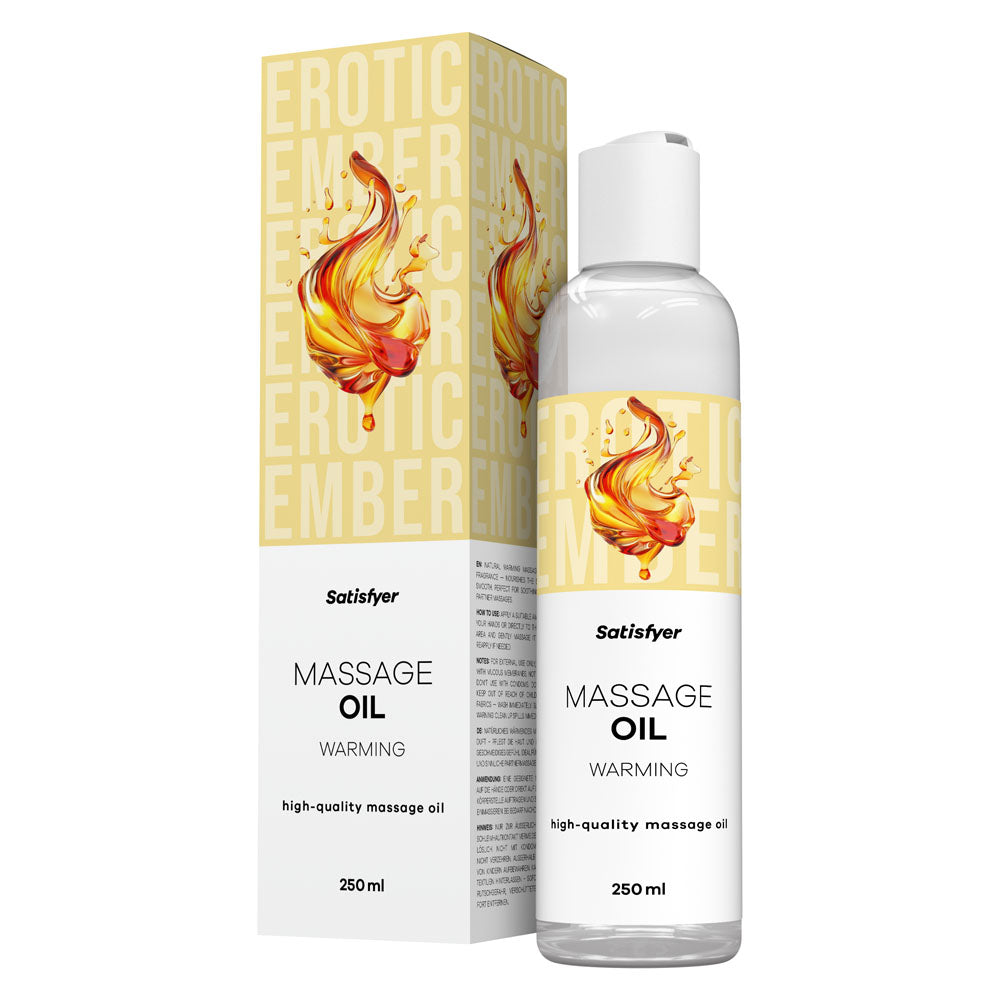 Satisfyer Massage Oil 250 ml Warming - Unscented Warming Massage Oil - 250 ml Bottle - Hush Store Sydney 