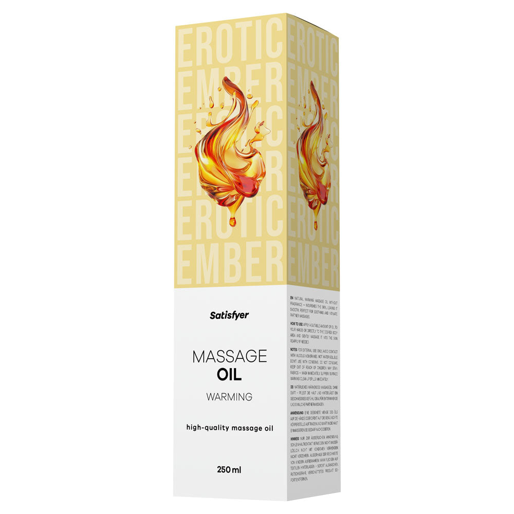 Satisfyer Massage Oil 250 ml Warming - Unscented Warming Massage Oil - 250 ml Bottle - Hush Store Sydney 