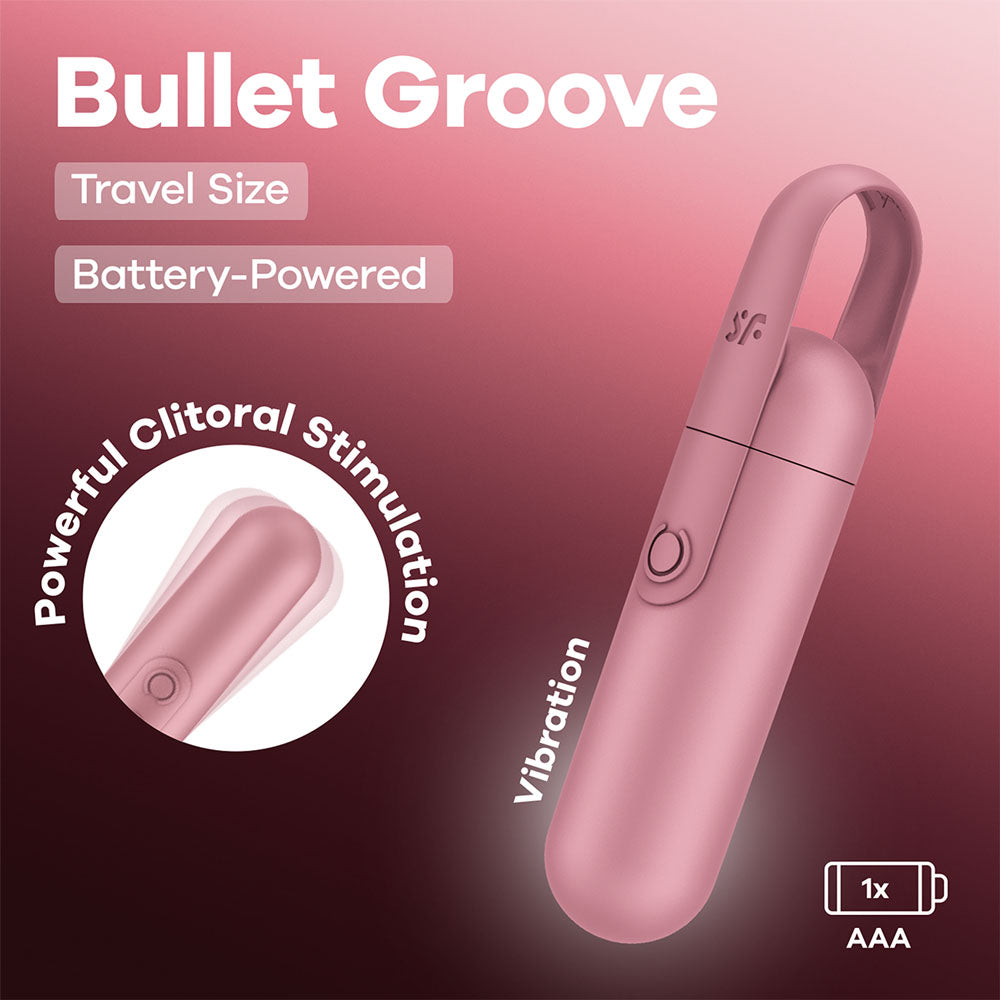 Satisfyer Bullet Groove - Battery Series - Rose Pink 9.8 cm Bullet