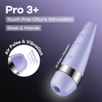 Satisfyer Pro 3+ Purple - Purple USB-Rechargeable Air Pulse Clitoral Stimulator with Vibration