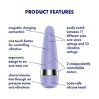 Satisfyer Pro 3+ Purple - Purple USB-Rechargeable Air Pulse Clitoral Stimulator with Vibration