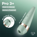 Satisfyer Pro 3+ Battery Series - Mint - Mint Green Air Pulse Clitoral Stimulator with Vibration