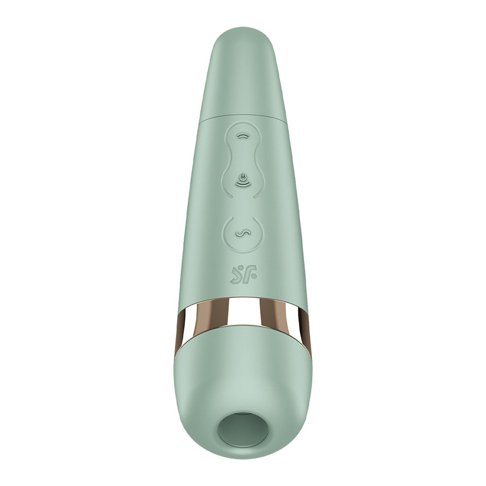 Satisfyer Pro 3+ Battery Series - Mint - Mint Green Air Pulse Clitoral Stimulator with Vibration