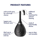 Satisfyer Clean & Play 2-in-1 - Black Unisex Douche with 2 Nozzles