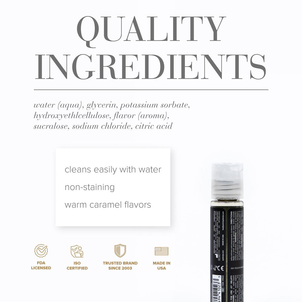 Salted Caramel Flavoured Water Based Lubricant - 30 ml Bottle - Hush Store Sydney