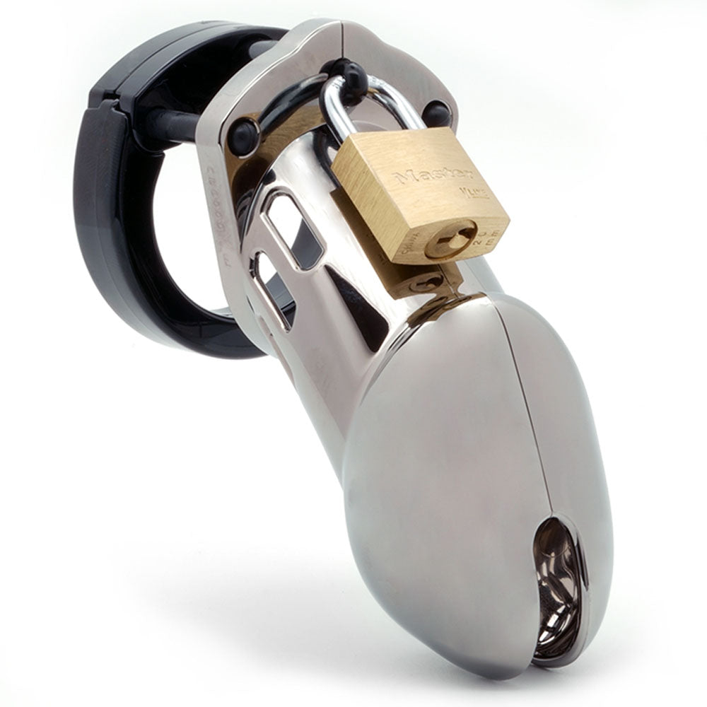 CB-6000 Chastity Cock Cage Kit - Chrome - Chrome 3.25 Inch Cock Cage Kit - Hush Store Sydney 